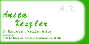 anita keszler business card